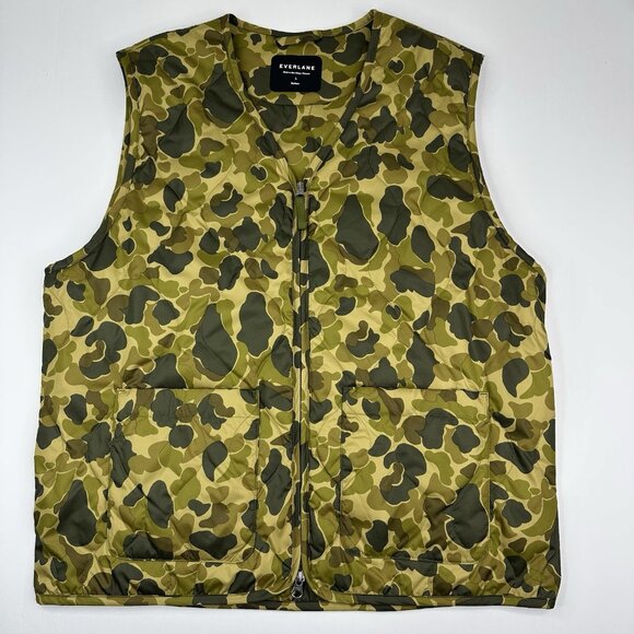 Everlane Men's NWOT The ReNew Liner Vest in Fennel Seed CamoL/C47